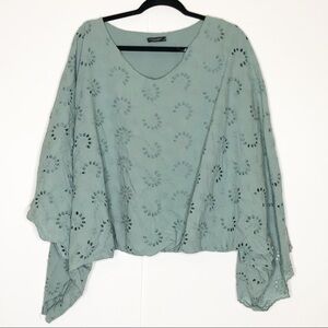 Lungo L'arno Green Eyelet Top